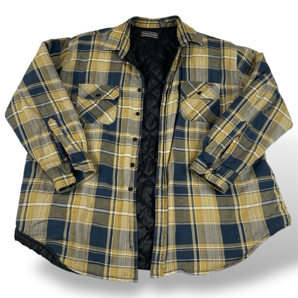 Plaid Flannel Quilted Lining Grunge Style David Taylor Men's Size XXL